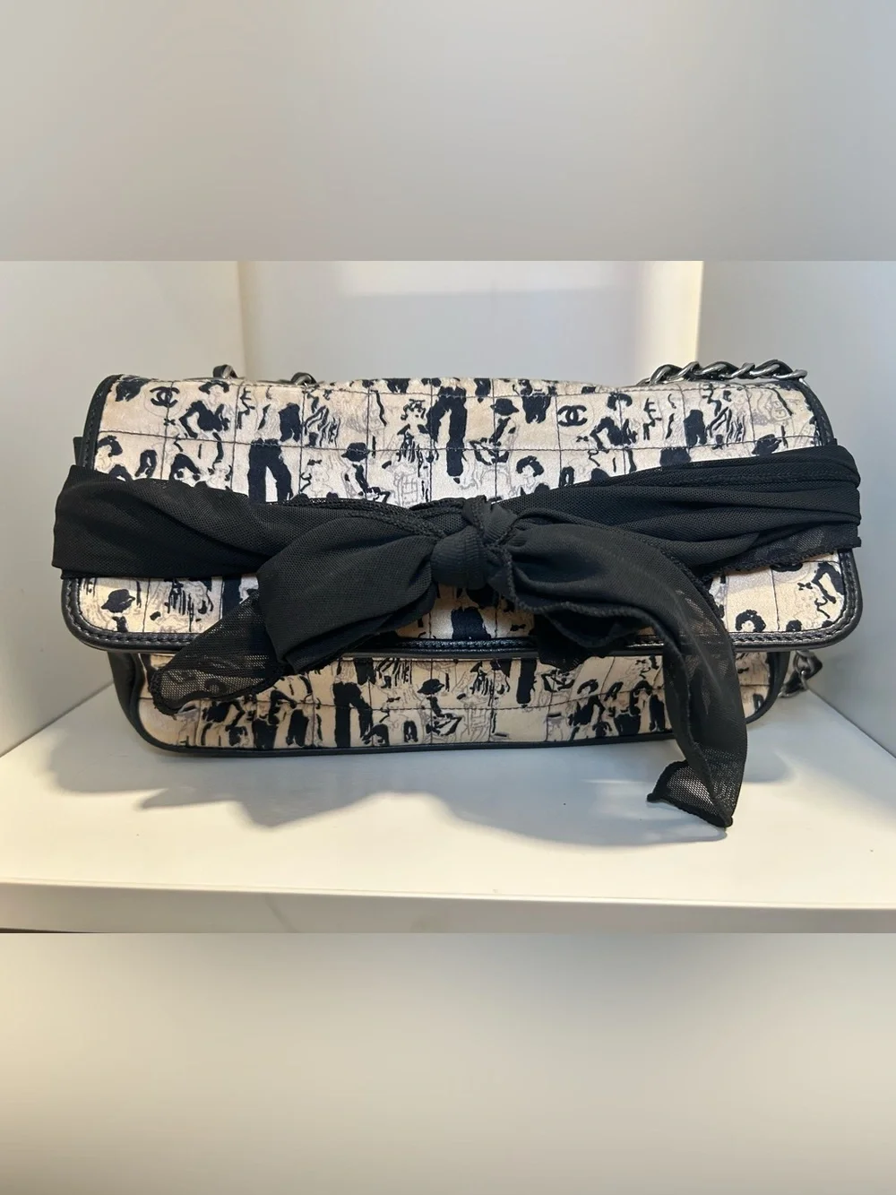 Authentic Vintage Chanel Madamoiselle Choco Bar Scarf bag Limited Edition
